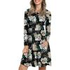 imageLONGYUAN Womens Dress Long Sleeve Knee Length Dresses Casual Fall Dress with Pockets Trendy 2025Costustoot Flblack