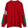 imageCHICWISH Christmas Sweater for Women Snowflake Christmas Tree Knit Sweatshirt Long Sleeve Xmas Holiday Shirt Pullover TopsRed