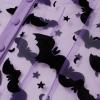 imageCHICWISH Women Mesh Tops Velvet Bats Printed Casual Shirt Self Tie Knot V Neck Long Sleeve Halloween Holiday Buttoned BlousePurple