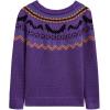 imageCHICWISH Women Spooky Bats Halloween Knit Sweater Casual Crewneck Long Sleeve Sweatershirt Holiday Print Pullover TopPurple