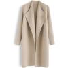 imageCHICWISH Womens Classy Light Tan Open Front Knit Coat and Grid Turtleneck Sweater Dress Size ML
