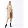 imageCHICWISH Womens Classy Light Tan Open Front Knit Coat and Grid Turtleneck Sweater Dress Size ML