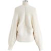 imageCHICWISH Womens Comfy Casual Off WhiteBlack Crisscross Ribbed Soft Knit Sweater PulloverIvory