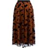 imageCHICWISH Womens Pumpkin Tulle Tutu Skirt Velvet Bats Elastic Waist Halloween Party Layered Mesh Midi Skirt Halloween CostumePumpkin