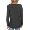 imageLONGYUAN Women Long Sleeve Tops Vneck Shirts Basic Loose Tunic Tops Casual 2025 Trendy BlousesGray