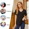 imageLONGYUAN Women Short Sleeve Lounge Tshirts V Neck Loose Fitting Blouse Side Split Soft Comfort Tops PinkXLarge