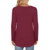 imageLONGYUAN Womens Long Sleeve Casual Tunics Tops 2025 Winter Loose Shirts Flare Blouse Comfy Elastic CuteBurgundy