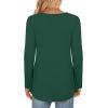 imageLONGYUAN Womens Long Sleeve Casual Tunics Tops 2025 Winter Loose Shirts Flare Blouse Comfy Elastic CuteDark Green
