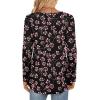 imageLONGYUAN Womens Long Sleeve Casual Tunics Tops 2025 Winter Loose Shirts Flare Blouse Comfy Elastic CuteFl Gypsophila Black