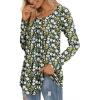 imageLONGYUAN Womens Long Sleeve Casual Tunics Tops 2025 Winter Loose Shirts Flare Blouse Comfy Elastic CuteHawthorn Flower