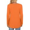 imageLONGYUAN Womens Long Sleeve Casual Tunics Tops 2025 Winter Loose Shirts Flare Blouse Comfy Elastic CuteOrange