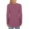 imageLONGYUAN Womens Long Sleeve Casual Tunics Tops 2025 Winter Loose Shirts Flare Blouse Comfy Elastic CutePurple Red