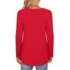 imageLONGYUAN Womens Long Sleeve Casual Tunics Tops 2025 Winter Loose Shirts Flare Blouse Comfy Elastic CuteRed