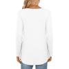 imageLONGYUAN Womens Long Sleeve Casual Tunics Tops 2025 Winter Loose Shirts Flare Blouse Comfy Elastic CuteWhite