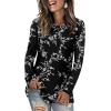 imageLONGYUAN Womens Long Sleeve Tops 2025 Fall Casual Tunic Stretchy Loose TShirts Basic BlouseAblack Carving