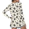 imageLONGYUAN Womens Long Sleeve Tops 2025 Fall Casual Tunic Stretchy Loose TShirts Basic BlouseAblack Flower White