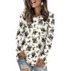 imageLONGYUAN Womens Long Sleeve Tops 2025 Fall Casual Tunic Stretchy Loose TShirts Basic BlouseAblack Flower White