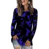 imageLONGYUAN Womens Long Sleeve Tops 2025 Fall Casual Tunic Stretchy Loose TShirts Basic BlouseAblueflowers