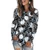 imageLONGYUAN Womens Long Sleeve Tops 2025 Fall Casual Tunic Stretchy Loose TShirts Basic BlouseAwhite Lily