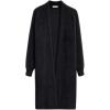 imageCHICWISH Women Fuzzy Cardigan Sweaters Solid Open Front Longline Cardigan Soft Chunky Fall Winter Knit Outerwear CoatsBlack