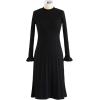 imageCHICWISH Womens CreamApricotBlackTealMint Mock Neck Pleated Knit Twinset DressBlack