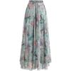 imageCHICWISH Womens Floral Watercolor Flower Maxi Floral Chiffon Slip SkirtExuberant Floral