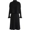 imageCHICWISH Womens CreamApricotBlackTealMint Mock Neck Pleated Knit Twinset DressBlack