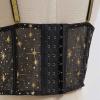 imageCHICWISH Women Golden Stars Print Bustier Top Push Up Croset Top Underwire Bra Going Out Holiday Party Crop TopsBlack