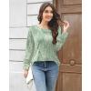 imageDisamer Long Sleeve Shirts for Women Fall Clothes Teacher Outfits 2025 Button Blouses Dressy Casual Square Neck Tunic TopsDewdrop Green