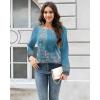 imageDisamer Long Sleeve Shirts for Women Fall Clothes Teacher Outfits 2025 Button Blouses Dressy Casual Square Neck Tunic TopsFloral Blue