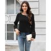 imageDisamer Long Sleeve Shirts for Women Fall Clothes Teacher Outfits 2025 Button Blouses Dressy Casual Square Neck Tunic TopsPure Black