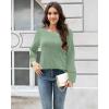imageDisamer Long Sleeve Shirts for Women Fall Clothes Teacher Outfits 2025 Button Blouses Dressy Casual Square Neck Tunic TopsPure Green