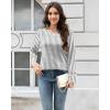 imageDisamer Long Sleeve Shirts for Women Fall Clothes Teacher Outfits 2025 Button Blouses Dressy Casual Square Neck Tunic TopsStriped Gray