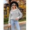 imageDisamer Womens Sweaters 2025 Fall Clothes Batwing Long Sleeve Striped Knit Pullover Tops Fashion Outfits Oversized SweaterPure Black