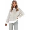 imageDisamer Womens Sweaters 2025 Fall Clothes Batwing Long Sleeve Striped Knit Pullover Tops Fashion Outfits Oversized SweaterPure Khaki