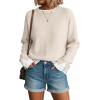 imageDisamer Womens Sweaters Fall Clothes Fashion 2025 Cowboy Chic Knit Cozy Sweater School Teacher Outfits Long Sleeve PulloverPure Apricot