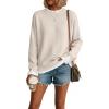 imageDisamer Womens Sweaters Fall Clothes Fashion 2025 Cowboy Chic Knit Cozy Sweater School Teacher Outfits Long Sleeve PulloverPure Apricot