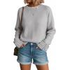 imageDisamer Womens Sweaters Fall Clothes Fashion 2025 Cowboy Chic Knit Cozy Sweater School Teacher Outfits Long Sleeve PulloverStriped Gray