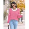 imageDisamer Womens Sweaters Oversized Cable Knit Sweater Fall Clothes 2025 Fashion Outfits Long Sleeve Crewneck Chunky PulloverPure Pink