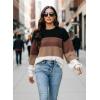 imageWomens Sweaters Fall 2025 Fashion Long Sleeve Color Block Oversized Sweater Trendy Casual Crew Neck Knitted Tops PulloverColor Black