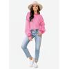 imageWomens Sweaters Fall 2025 Fashion Long Sleeve Color Block Oversized Sweater Trendy Casual Crew Neck Knitted Tops PulloverPure Pink