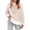 imageDisamer Womens Sweaters 2025 Fall Clothes Batwing Long Sleeve Striped Knit Pullover Tops Fashion Outfits Oversized SweaterPure Brown