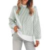 imageDisamer Womens Sweaters 2025 Fall Clothes Batwing Long Sleeve Striped Knit Pullover Tops Fashion Outfits Oversized SweaterPure Green