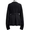 imageCHICWISH Women Waffle Knit Cardigan Casual Oversized Open Front Long Sleeve Belted Sweaters Outerwear CoatsBlack