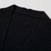 imageCHICWISH Women Waffle Knit Cardigan Casual Oversized Open Front Long Sleeve Belted Sweaters Outerwear CoatsBlack
