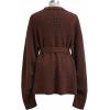 imageCHICWISH Women Waffle Knit Cardigan Casual Oversized Open Front Long Sleeve Belted Sweaters Outerwear CoatsChocolate
