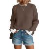 imageDisamer Womens Sweaters Fall Clothes Fashion 2025 Cowboy Chic Knit Cozy Sweater School Teacher Outfits Long Sleeve PulloverPure Coffee