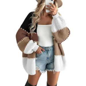 imageDisamer Oversized Cardigan Sweaters for Women Fall 2025 Winter Clothing Long Sleeve Knit Open Front Chunky Cardigans SweaterColor Black