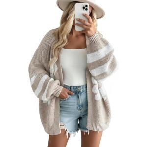 imageDisamer Oversized Cardigan Sweaters for Women Fall 2025 Winter Clothing Long Sleeve Knit Open Front Chunky Cardigans SweaterFloral Daisy