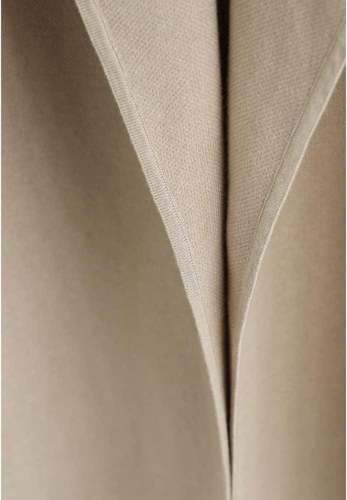 imageCHICWISH Womens Classy Light Tan Open Front Knit Coat and Grid Turtleneck Sweater Dress Size XXL